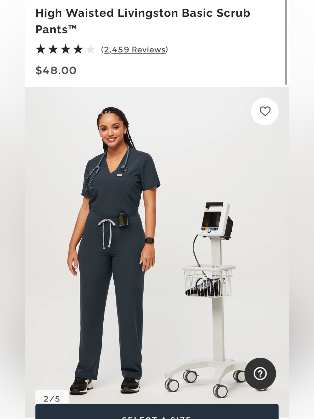 FIGS High Waisted Livingston Basic Scrub Pant